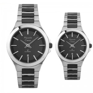 Alexandre Christie AC 8634 Silver Black Couple